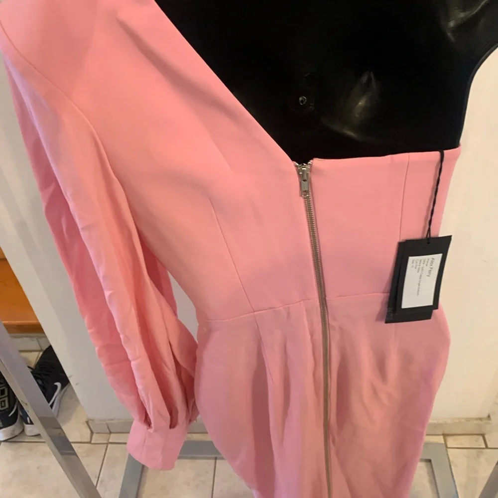 Chic One-Shoulder Pink Dress - Picture 4 of 6